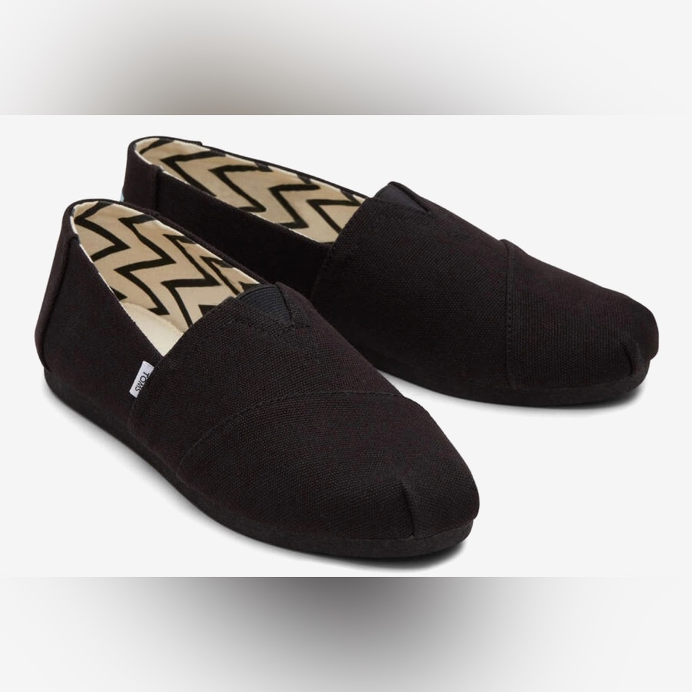 NEW Alpargata All Black Recycled Cotton Canvas size W6.5